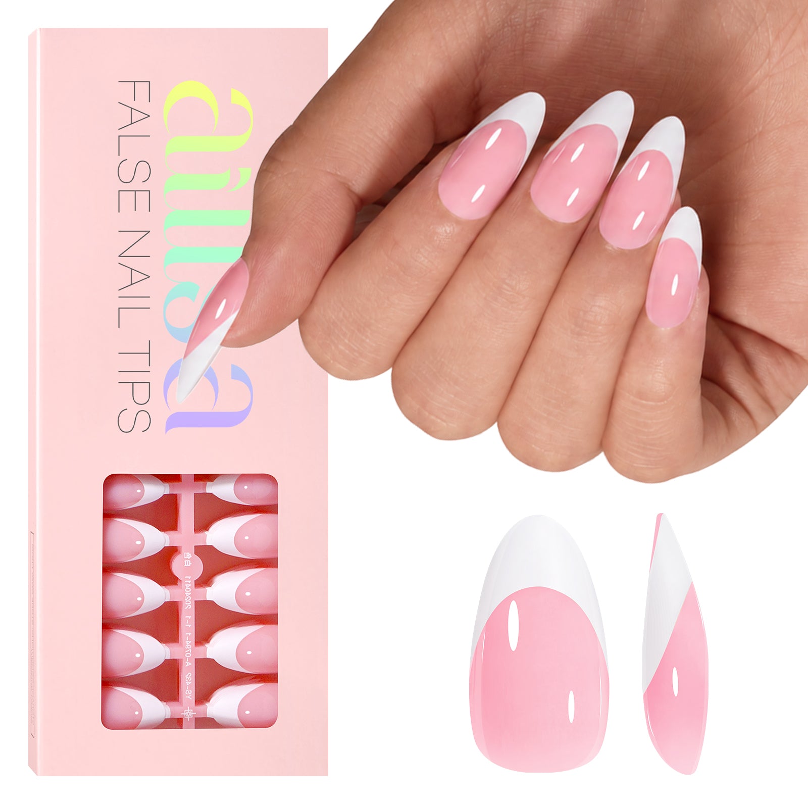 Almond French Tip Press on Nails 