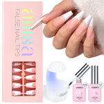 AILLSA French Tip Nails Set | 180Pcs 15 Sizes 