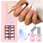 AILLSA French Tip Nails Set | 180Pcs 15 Sizes 