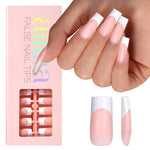 Medium Square French Tip Press on Nails 