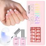 AILLSA French Tip Nails Set | 180Pcs 15 Sizes 