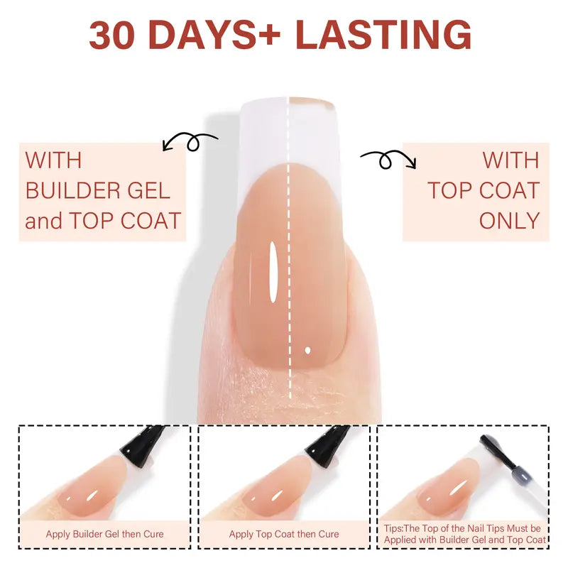 AILLSA French Tip Nails Set | 180Pcs 15 Sizes