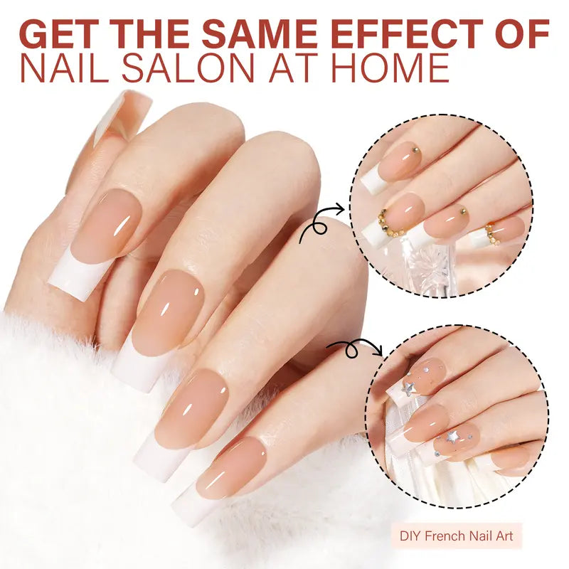 AILLSA French Tip Nails Set | 180Pcs 15 Sizes
