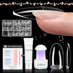 Nail Tips Set With Mini UV Cure Lamp & 30g Strong Solid Nail Glue 