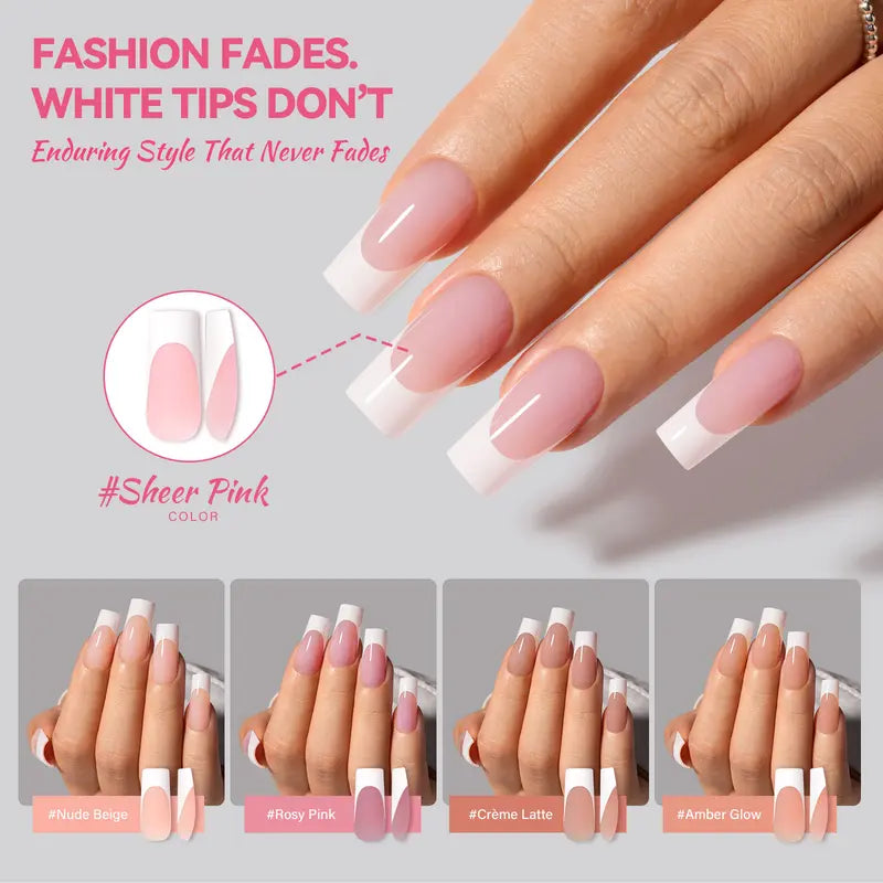 French Gel Nail Tips 5 Colors 