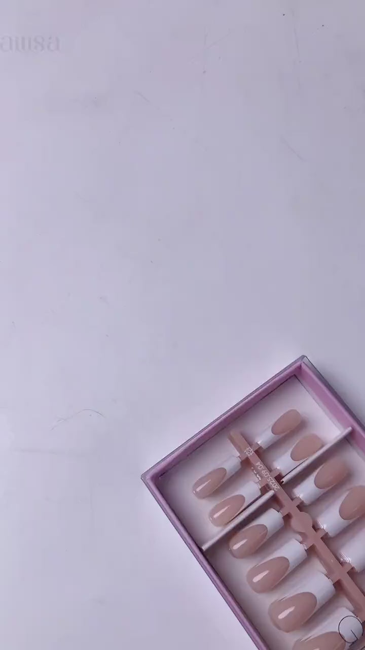 Nude Base French Tip Press On Nails